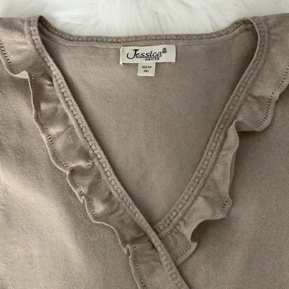Jessica~ Ruffled Knit Shell - Picture 2 of 7